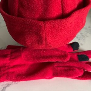 Red Fleece Hat and Gloves Set
